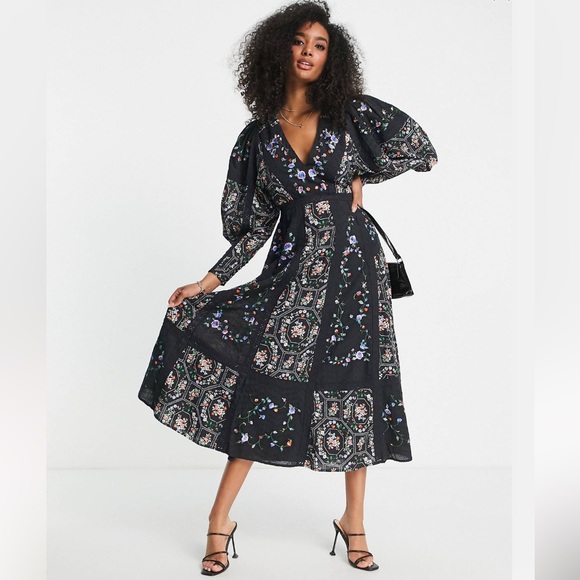 ASOS | Dresses | Asos Edition Floral Embroidered Midi Dress | Poshmark